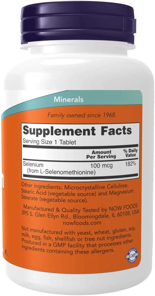 سلنیوم ۱۰۰ میکروگرم ناو فودز (NOW Foods Selenium 100 mcg)